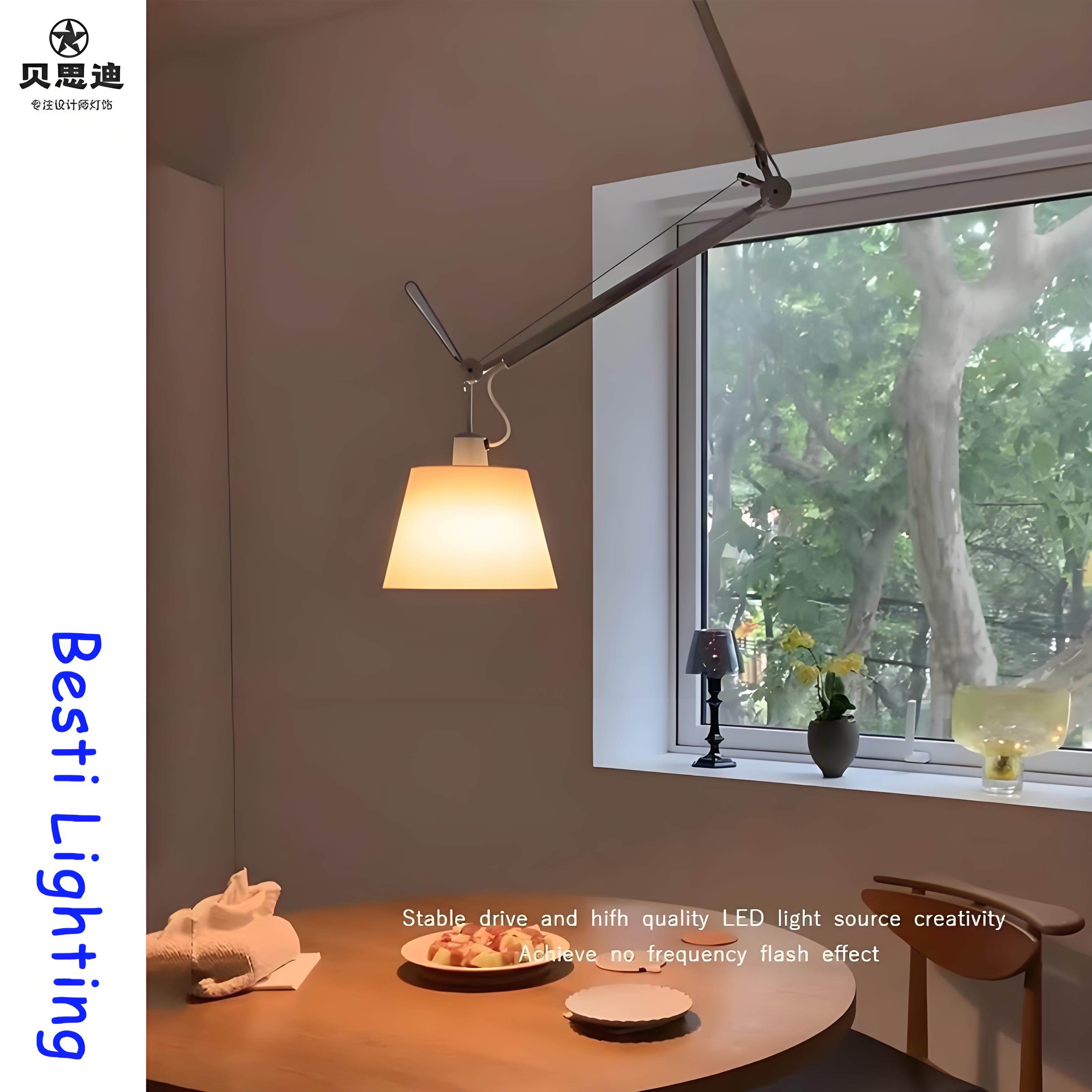 Artemide长杆摇臂饭厅吊灯包豪斯设计师工作室可移位悬挂阅读灯具
