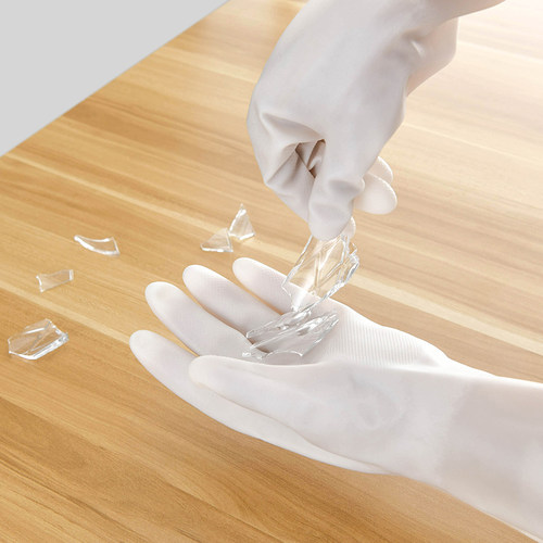 日本植绒丁腈薄款防水家务手套