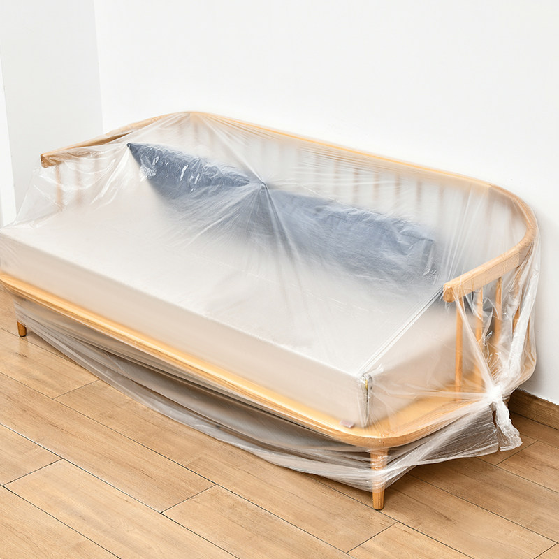 日本一次性防尘膜家用宿舍保护装修家具塑料遮灰布加厚透明防尘罩