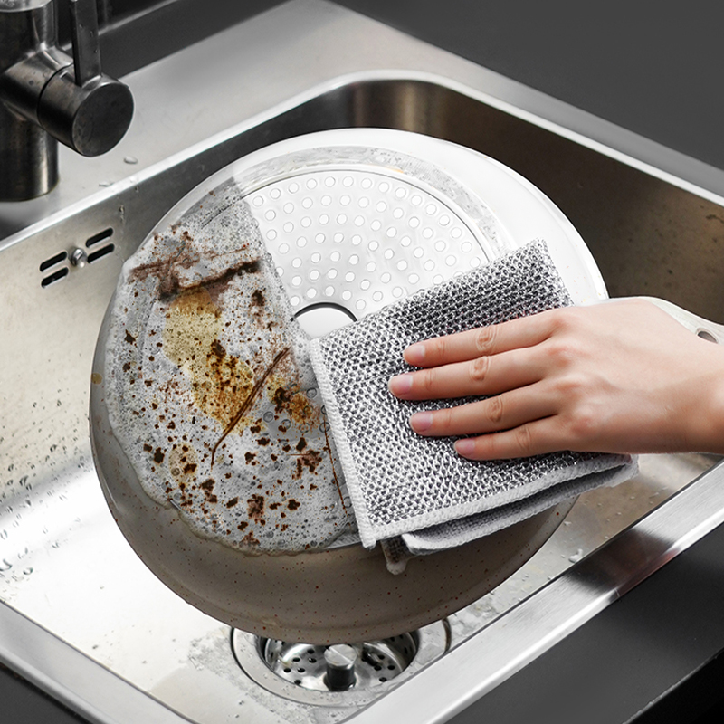 钢丝洗碗布双面网格刷锅神器