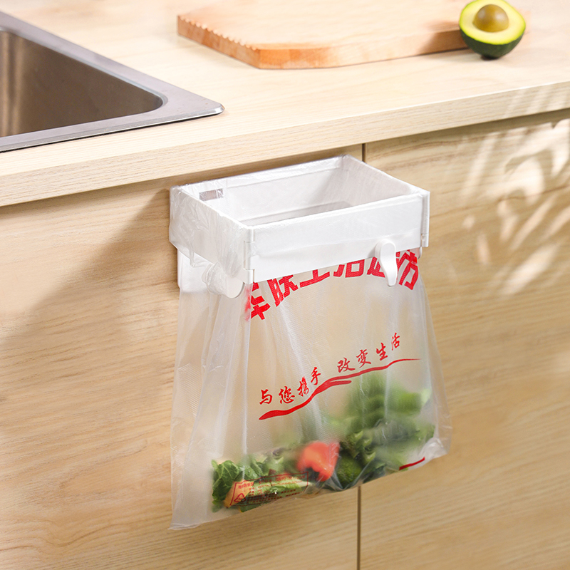 厨房可折叠壁挂式收纳垃圾袋支架