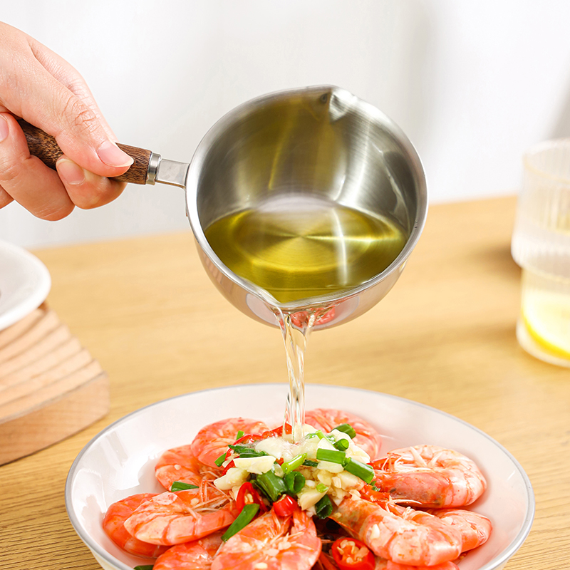 不锈钢泼油小锅热油专用锅