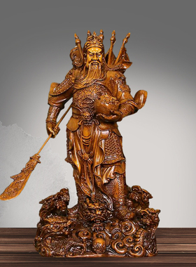 元宝关公像文武财神招财家庭关二爷雕像旗开得胜店铺公司前台摆件