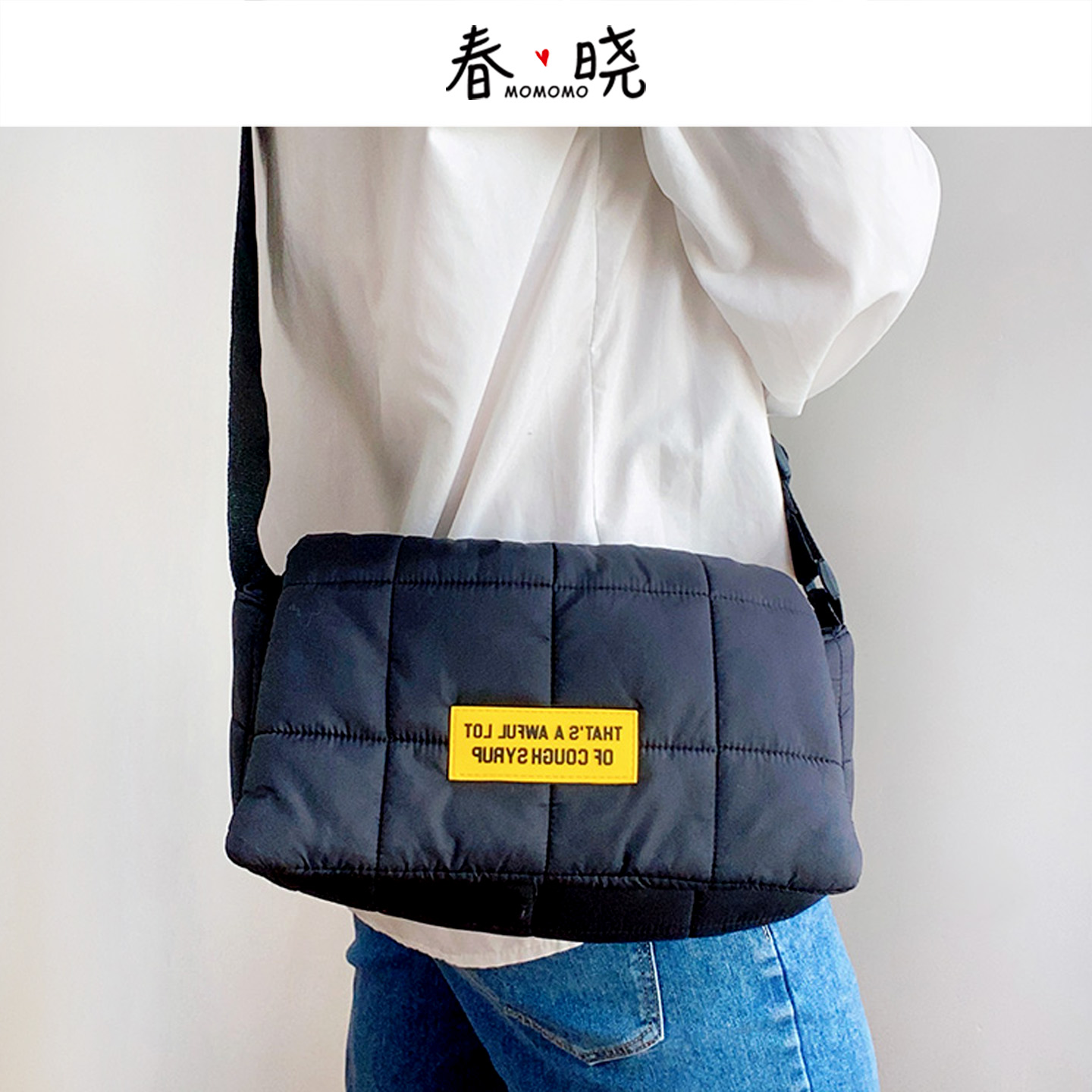 外贸女包单肩斜挎休闲太空棉女包