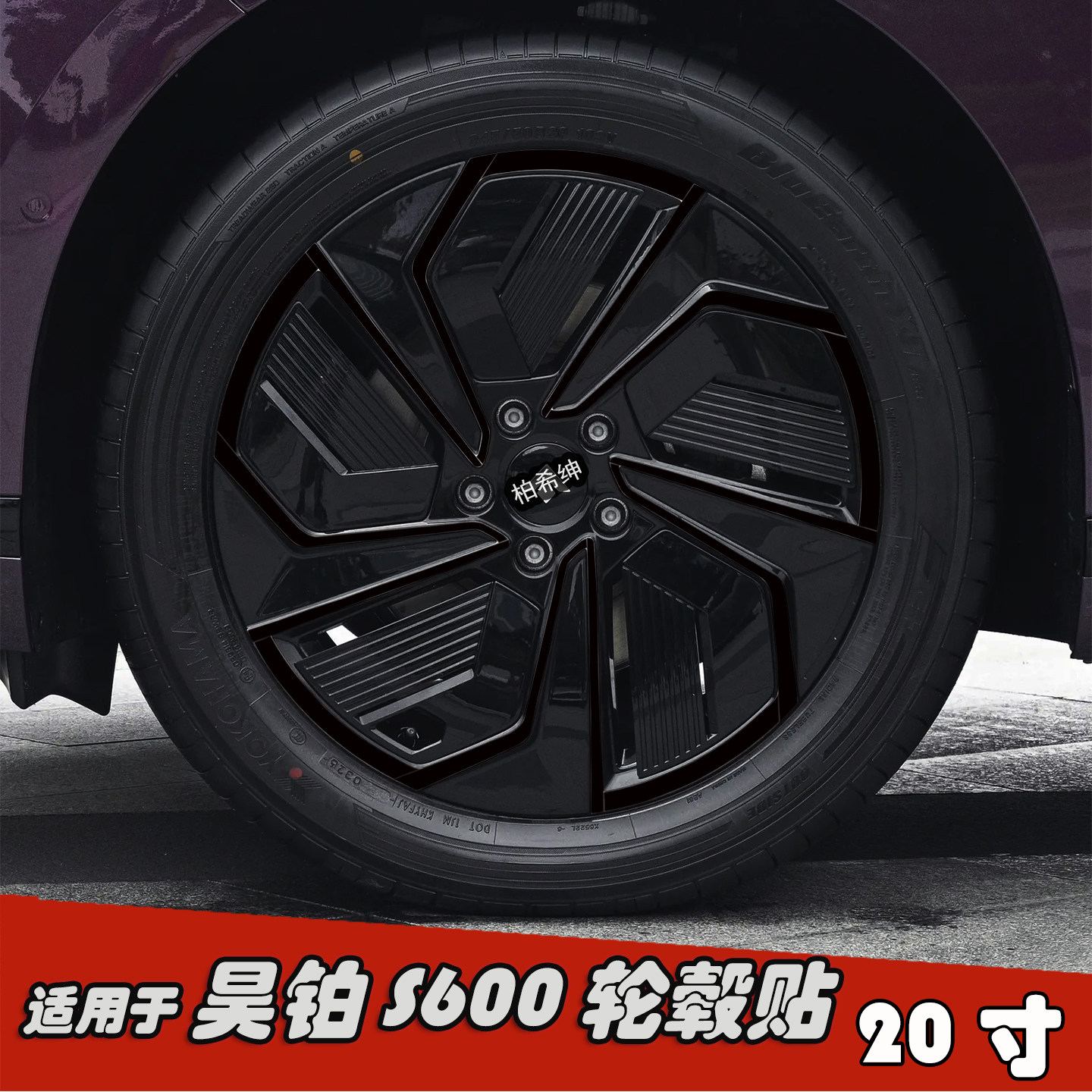 适用于昊铂S600改装轮毂贴纸20寸