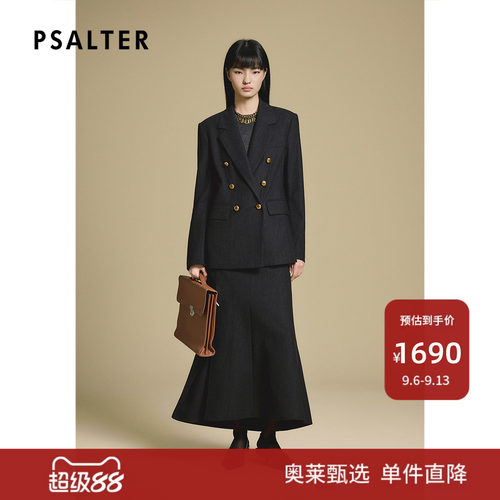 PSALTER诗篇美丽诺羊毛戗驳领宽肩H型西装外套2025冬款