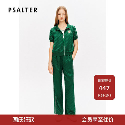 【春夏主推】诗篇专选格纹提花美式学院风运动短袖外套夏