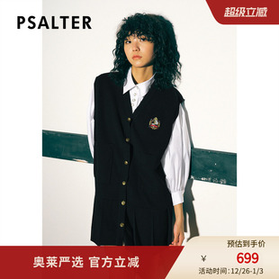 PSALTER诗篇秋宽松白衬衫 v领针织连衣裙两件套