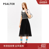 凉感曲珠 诗篇专选圆领撞色针织拼接假两件连衣裙夏款