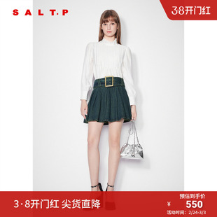 SALT.P可颜2025年春季新款千金风法式花边木耳领衬衫女长袖上衣