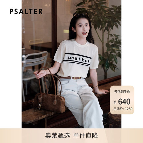 PSALTER诗篇字母提花圆领套头针织T恤衫女2025夏款Z