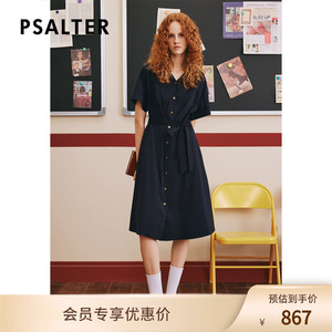 【奥莱3折】PSALTER诗篇秋宽松翻领系带衬衫连衣裙
