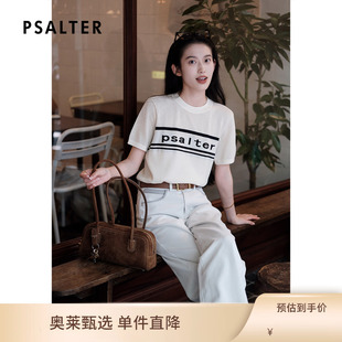 PSALTER诗篇字母提花圆领套头针织T恤衫女2025夏款x