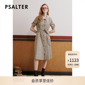 PSALTER诗篇夏翻领系带收腰印花风衣裙连衣裙