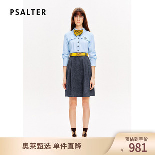 [智性学院风]PSALTER诗篇翻领假两件棉麻衬衫裙连衣裙夏