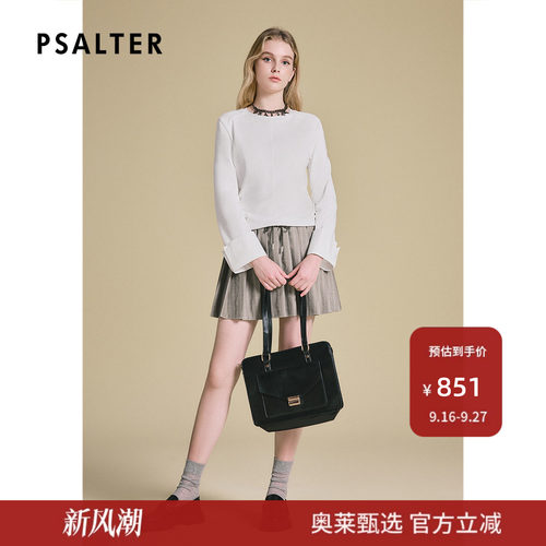 PSALTER诗篇纯色舒适简约百搭休闲长袖圆领套头上衣2025春新款