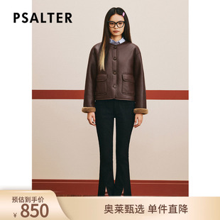 PSALTER诗篇冬宽松圆领简约复古学院风羊毛短外套