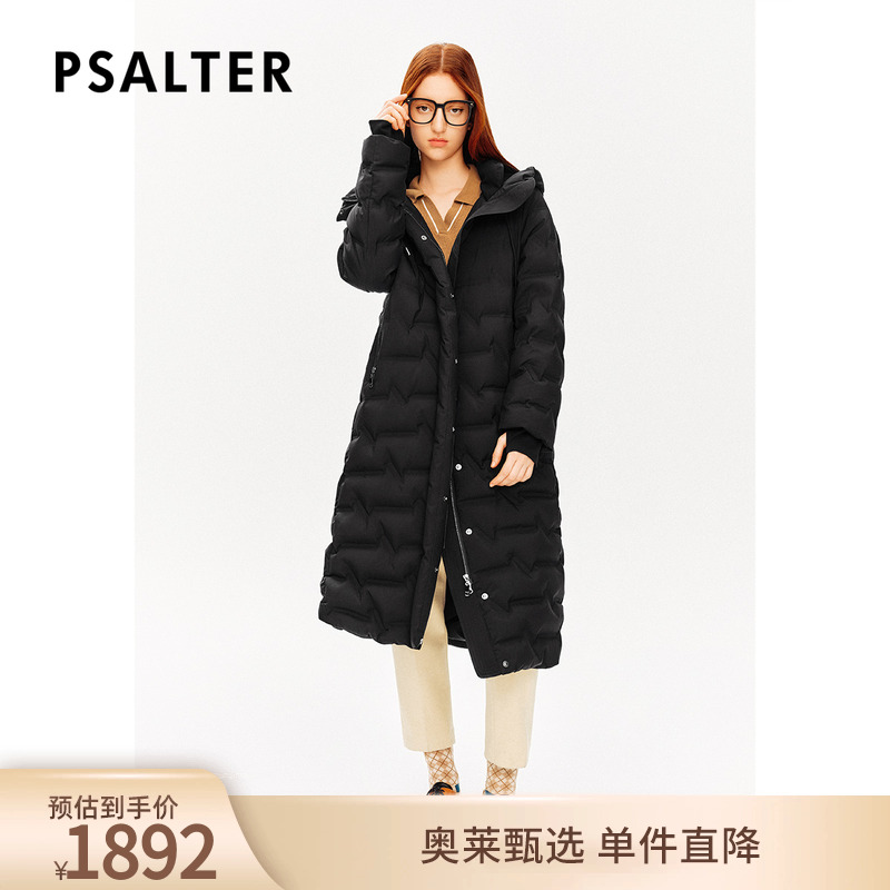PSALTER诗篇鹅绒服户外机能发热涂层长款连帽羽绒服冬款