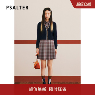 PSALTER诗篇冬学院风针织衫 连衣裙两件套 格纹衬衫