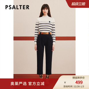 冬 PSALTER诗篇智性学院风条纹羊毛毛衣毛针织衫 高智条纹