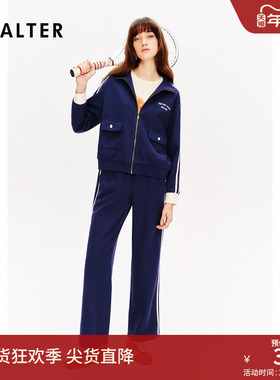 PSALTER诗篇宽松立领学院海军风休闲运动针织外套2024春款