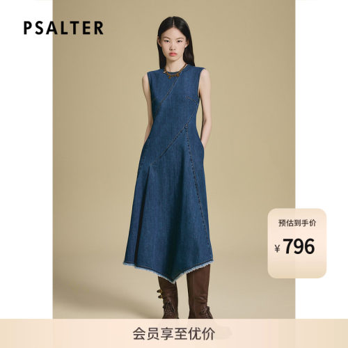 PSALTER诗篇复古解构式圆领丹宁牛仔背心连衣裙2025秋款