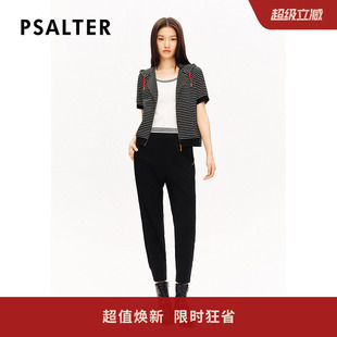 运动裤 PSALTER诗篇复古学院风小脚针织慢跑裤 秋 三醋酸