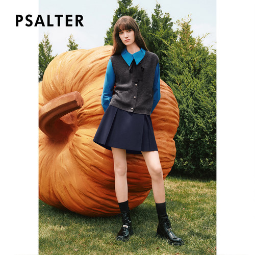 【春夏主推】PSALTER诗篇龙胆蓝衬衫羊毛针织背心DP