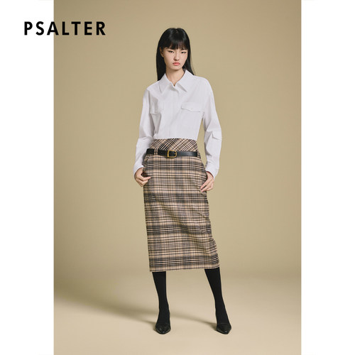 PSALTER诗篇高智感暗门襟双头拉链白色通勤衬衫女2025冬款