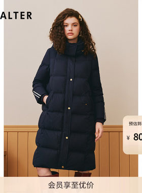 TW-PSALTER诗篇冬宽松连帽字母印花长款鹅绒服羽绒服