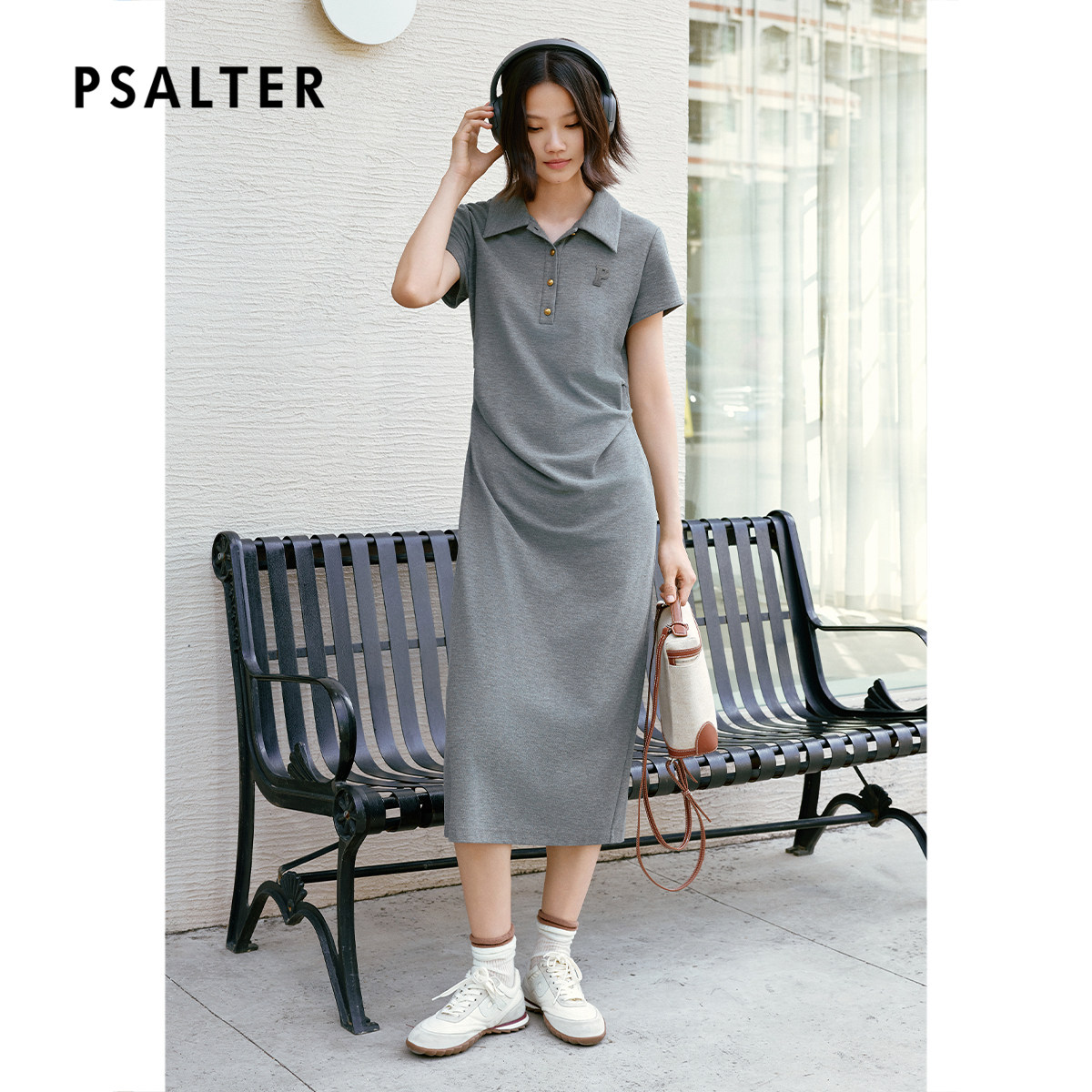【周雨彤同款】PSALTER诗篇学院polo领修身连衣裙2025夏款