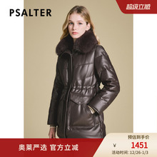 诗篇专选皮羽绒狐狸毛翻领抽绳收腰真绵羊皮羽绒服冬款