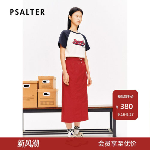 PSALTER诗篇圆领复古学院风字母珠片绣花短袖T恤夏款