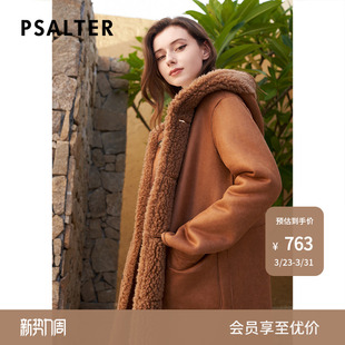 诗篇专选雅丹风双面穿颗粒绒美拉德大衣皮草冬 100%绵羊毛