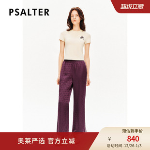 T恤秋 PSALTER诗篇手工钉珠星星绣花丝绒短袖 三醋酸天鹅绒