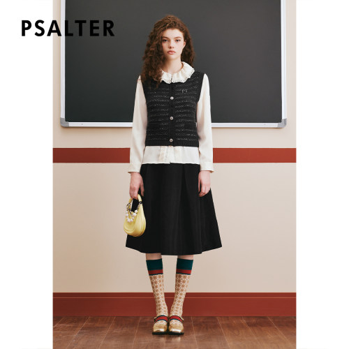 【春夏主推】PSALTER诗篇娃娃领衬衫羊毛条纹针织背心DP