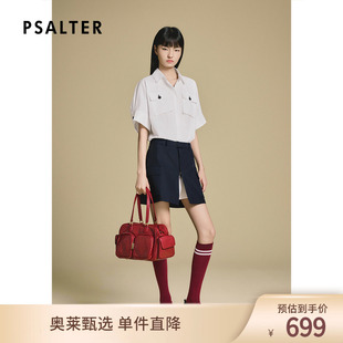 PSALTER诗篇撞色假两件衬衫宽松连身袖连衣裙2025秋款