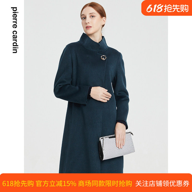 商场同款皮尔卡丹女装秋季新款淑女端庄气质毛呢大衣P1486C1932G2
