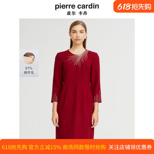 通勤淑女烫钻奢华礼服连衣裙