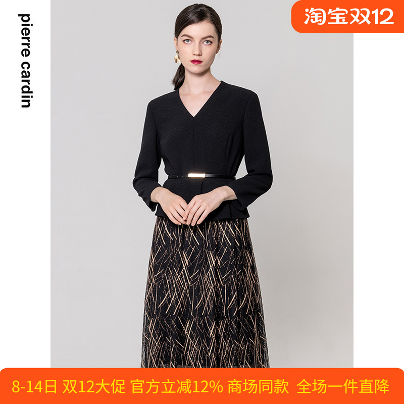 淑女知性假两件连衣裙·