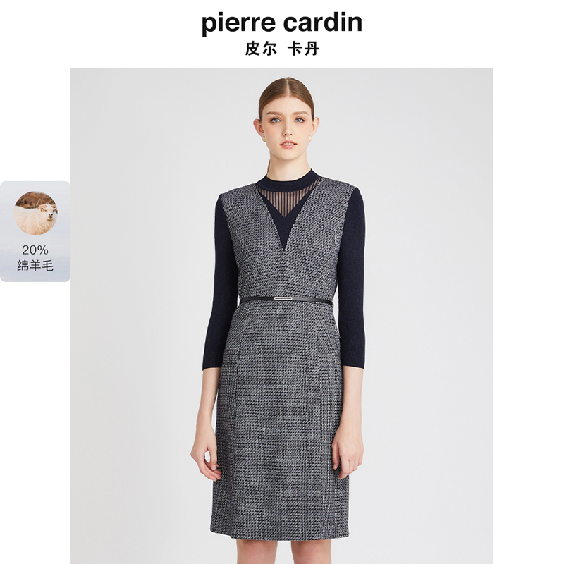 通勤淑女一步裙长袖连衣裙