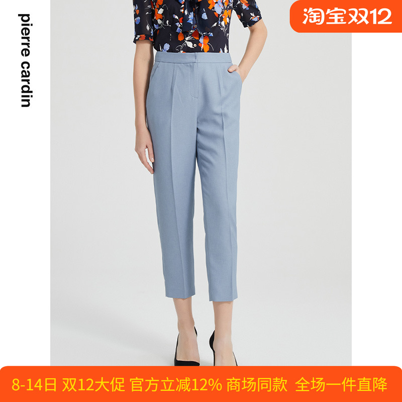 自然腰皮尔卡丹长裤干练