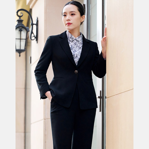 皮尔卡丹女装26春新款黑色轻商务通勤西服外套上衣P51197U5009B0