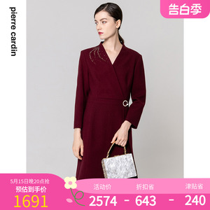 皮尔卡丹女装秋季新款端庄优雅宴会礼服连衣裙P1318E1898R2