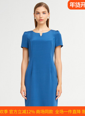 皮尔卡丹女装夏季新款通勤纯色修身百搭连衣裙P1285D1115L0