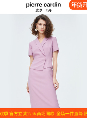 商场同款皮尔卡丹女装新款经典通勤修身假两件连衣裙P4202D4112F0