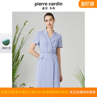 轻商务连衣裙纯色修身收腰