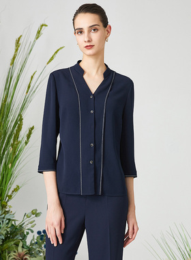 商场同款皮尔卡丹女装春季新款简约百搭淑女通勤衬衫P3100B3024N0