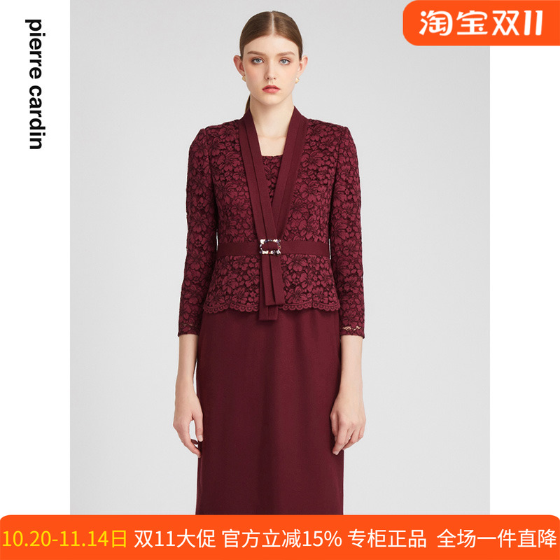 通勤淑女纯色长袖连衣裙