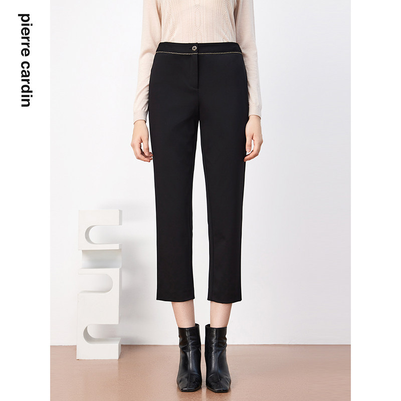 商场同款皮尔卡丹女装裤子显瘦直筒百搭气质通勤干练西裤